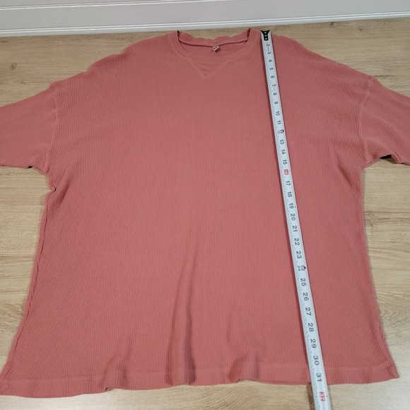 Free People Size XS Thermal Shirt Long Sleeve Oversized Boho Preppy Top Dolman - Picture 9 of 9